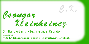 csongor kleinheincz business card